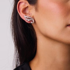 Mid Century 1.90 carat diamond 16k white gold earrings