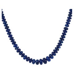 GIA Burma no heat sapphire bead 14k yellow gold necklace