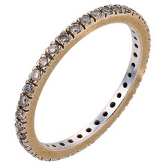 Vintage round brilliant cut diamond 14k white gold eternity band