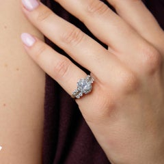 Vintage Platinum Ring with 0.77ct Oval Cut Diamond, 20th Century