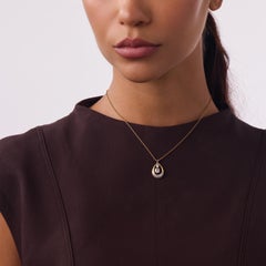 Vintage 14k Two-Tone Gold Teardrop Pendant Necklace with Diamonds