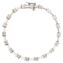 Bracelet vintage en or blanc 14 carats serti d'un diamant de 4,20 carats