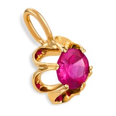 Victorian ruby 18k yellow gold pendant