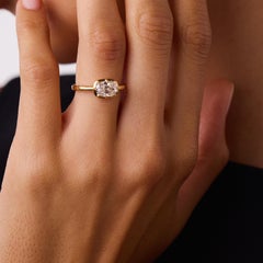 GIA 1.23 carat east west set diamond 18k yellow gold ring