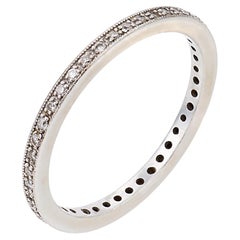 Vintage diamond 18k white gold eternity band