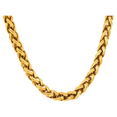 Collier Chimento en or jaune italien 18 carats à maillons entrelacés