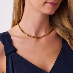 Collier Chimento en or jaune italien 18 carats à maillons entrelacés