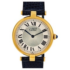 Cartier must de Cartier gold plated large model Vendôme watch