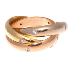 Cartier Diamond Gold Trinity Ring
