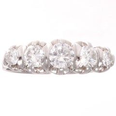 Retro Diamond Platinum Wedding Ring