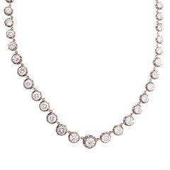 Antique 15.09 Carat Total Weight Diamond Necklace 6