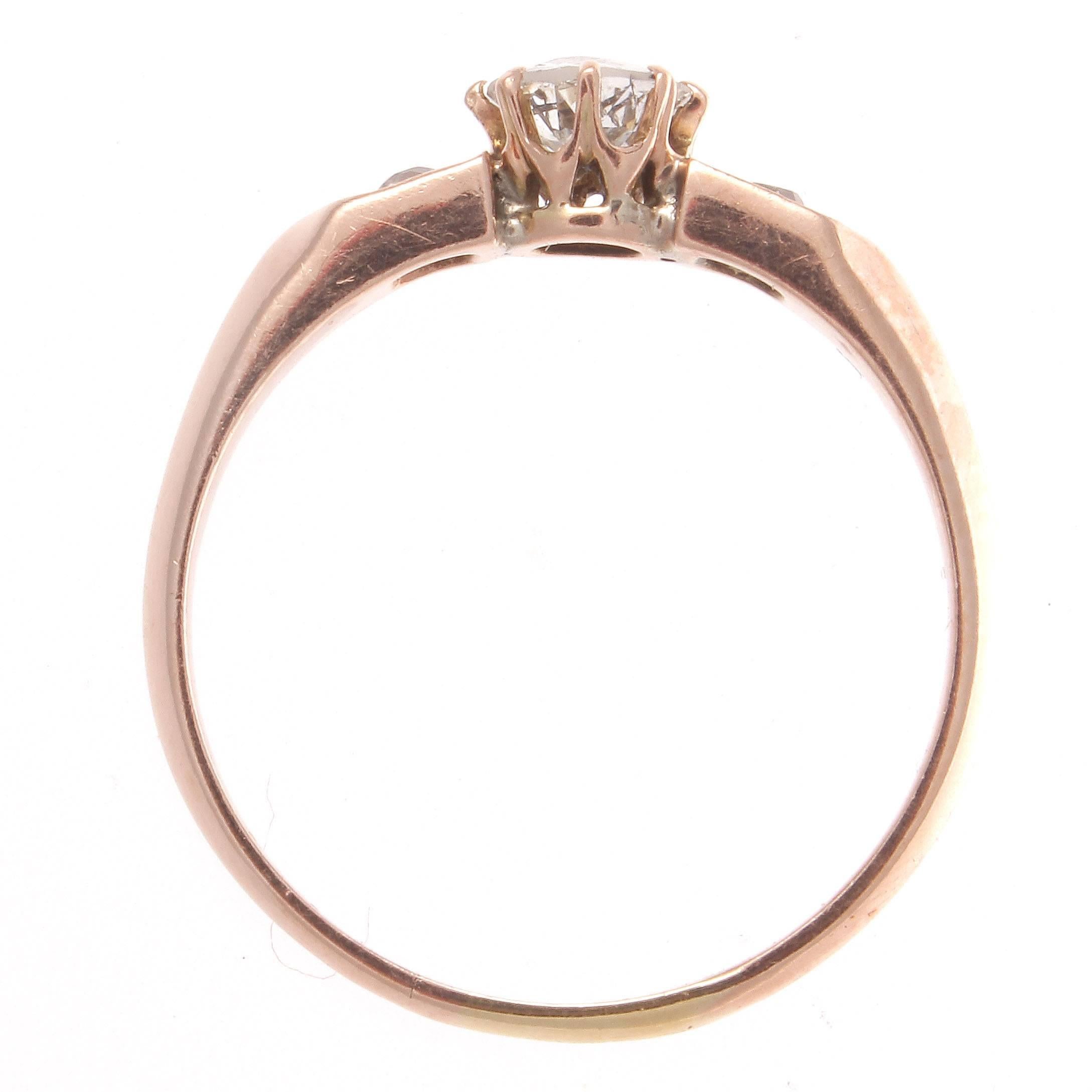 Retro Diamond Gold Engagement Ring