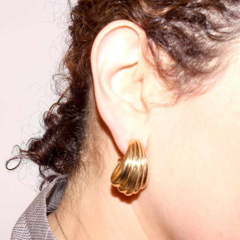 Modern Large Cartier Gold Earrings