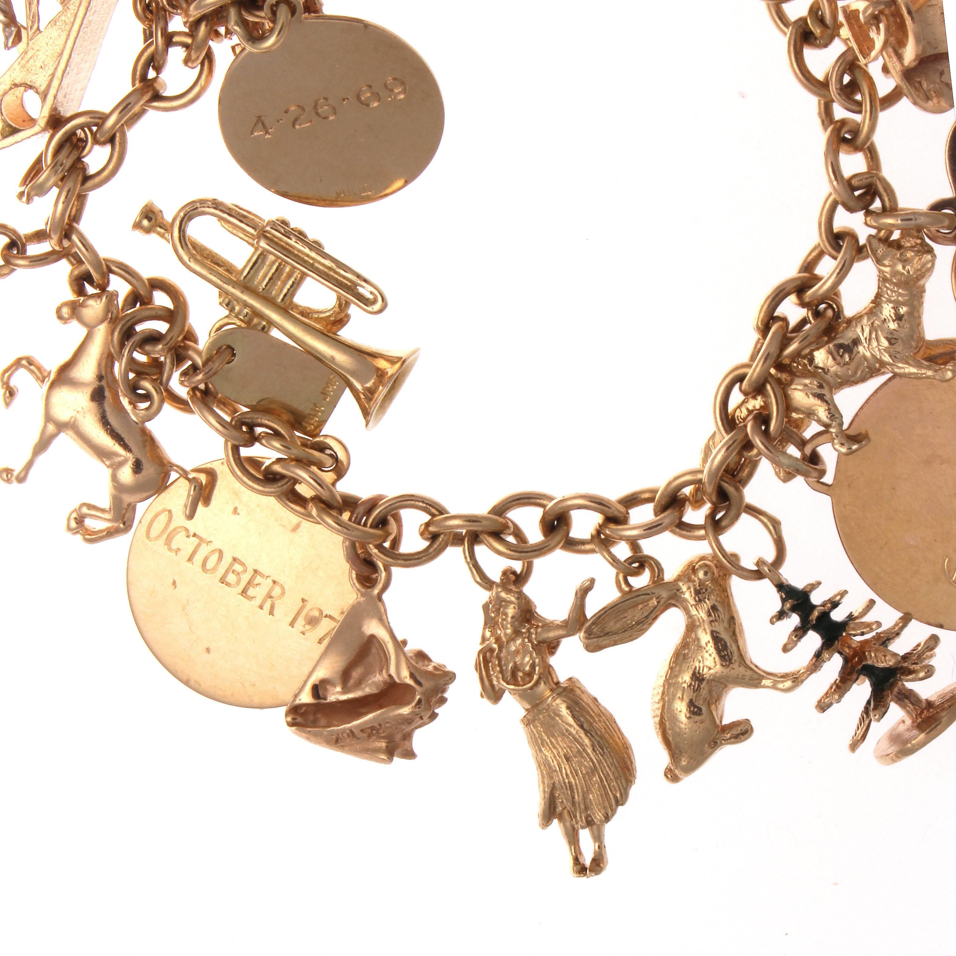 A charm bracelet full of whimsy and fun to wear for the jingle jangle sounds the many charms make as you move about your day.