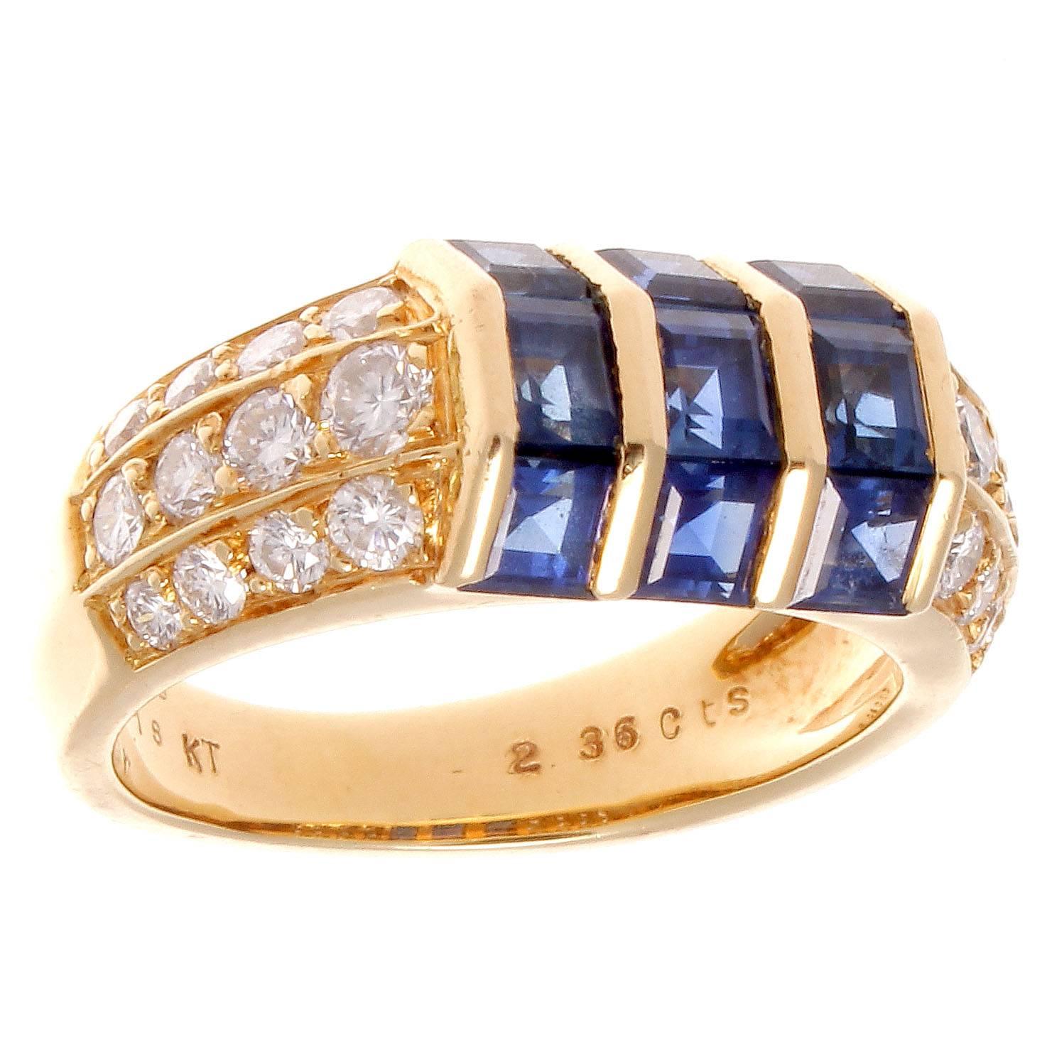Van Cleef & Arpels Sapphire Diamond Gold Ring In Excellent Condition In Beverly Hills, CA