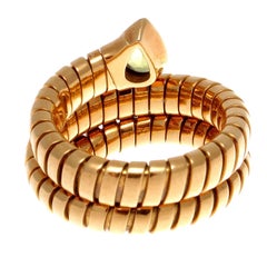 Bulgari Serpenti Tubogas Peridot Gold Ring