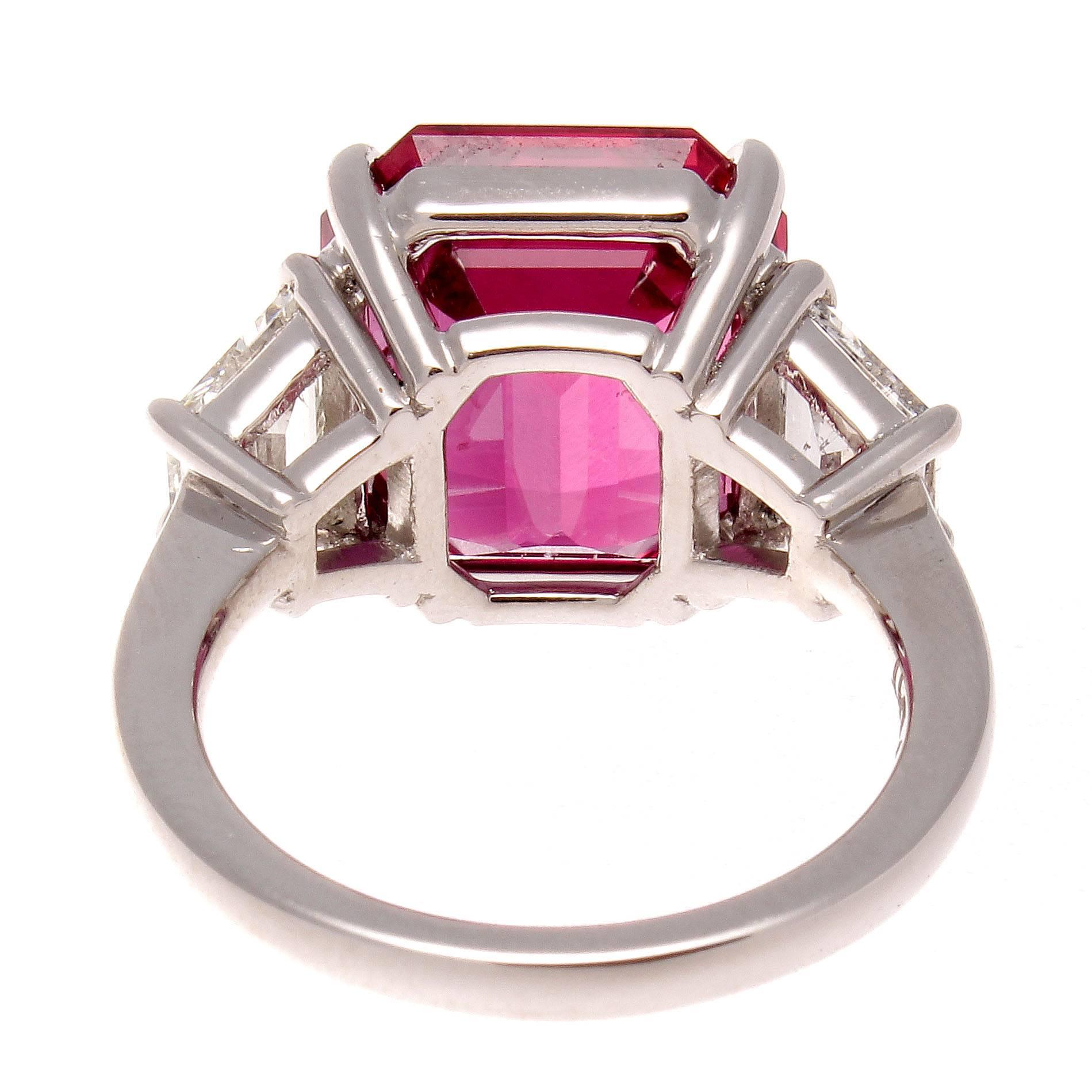 SSEF Certified 10.02 Carat Ruby Diamond Platinum Ring In Excellent Condition In Beverly Hills, CA