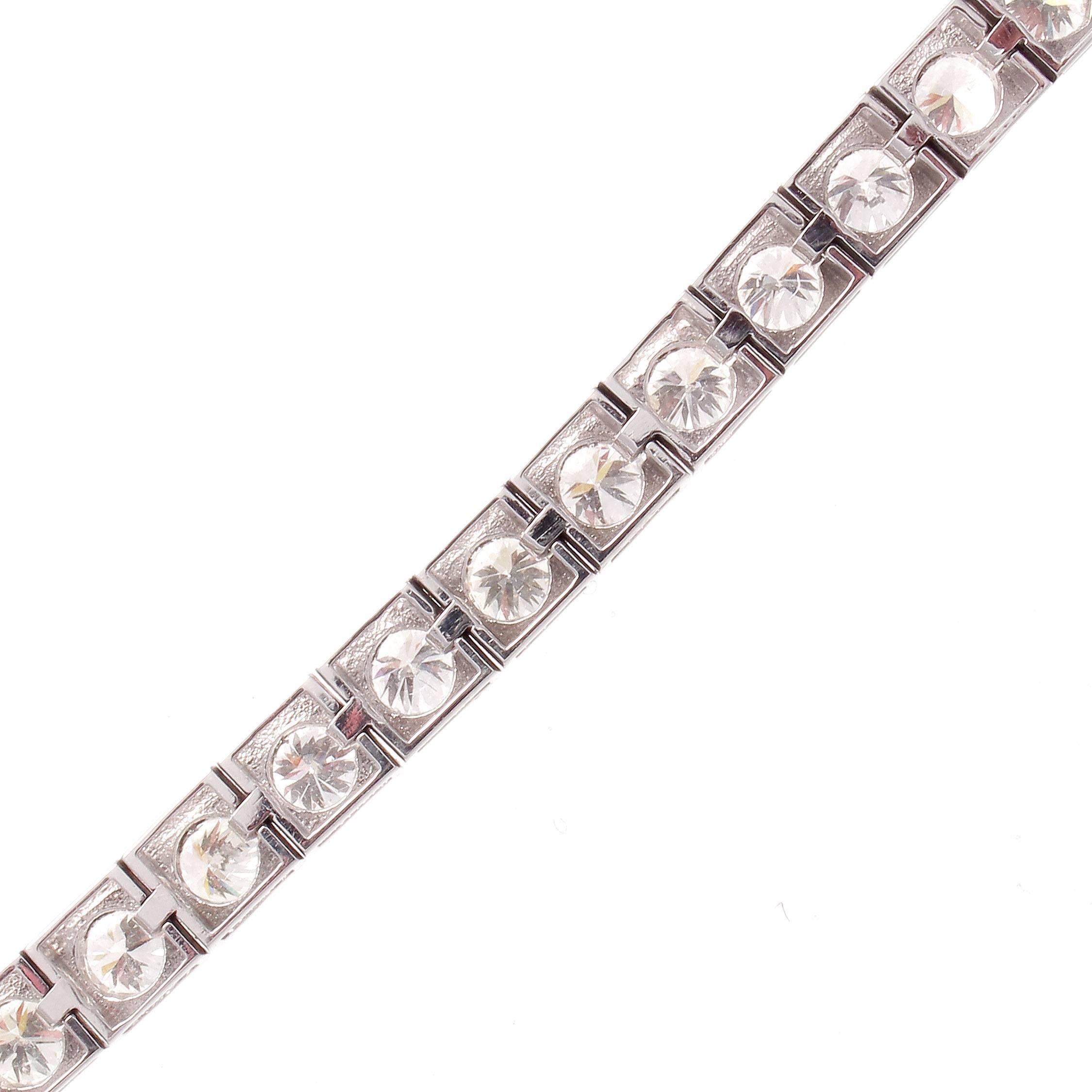 Modern Diamond Tennis Gold Bracelet