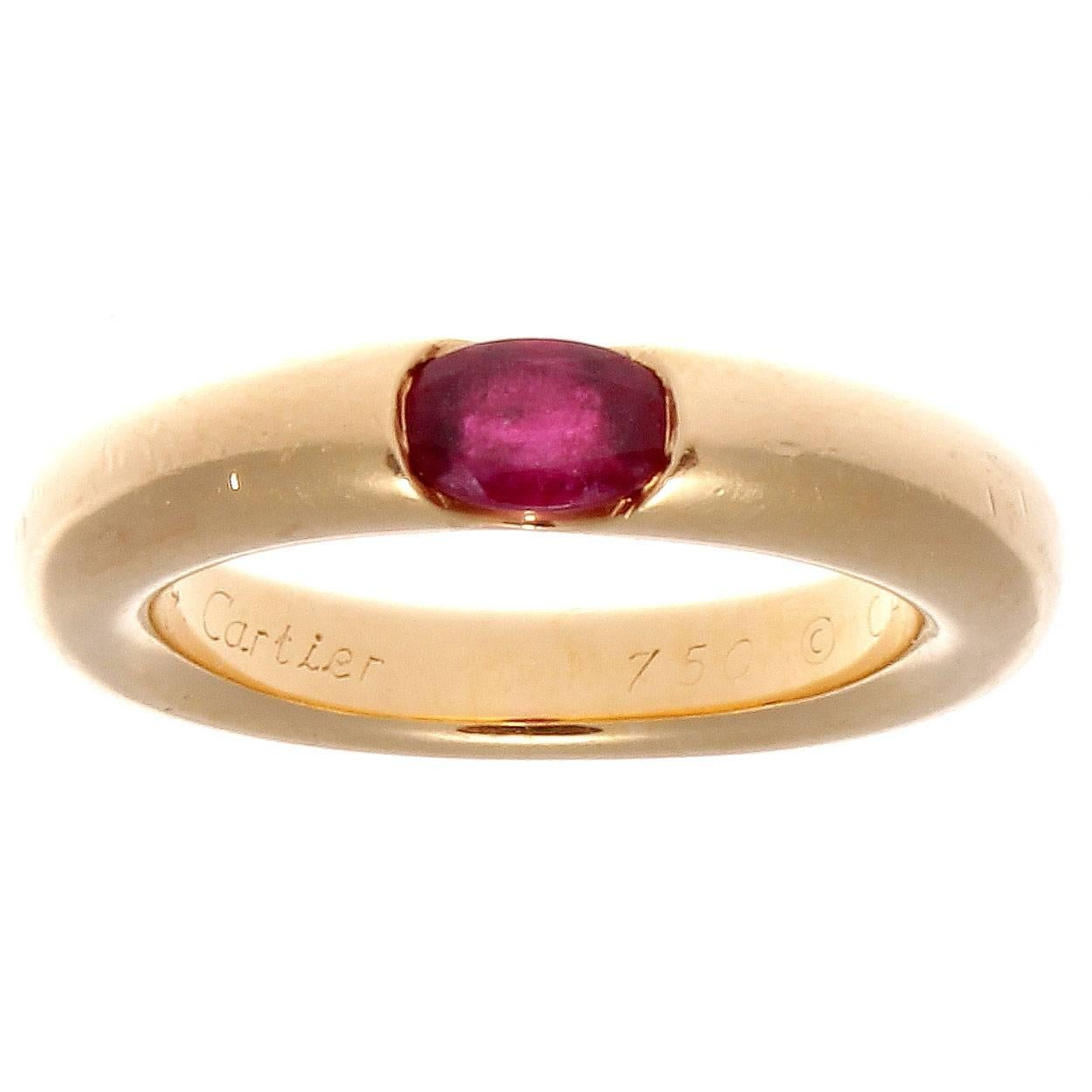 Cartier Ruby Gold Elipse Ring