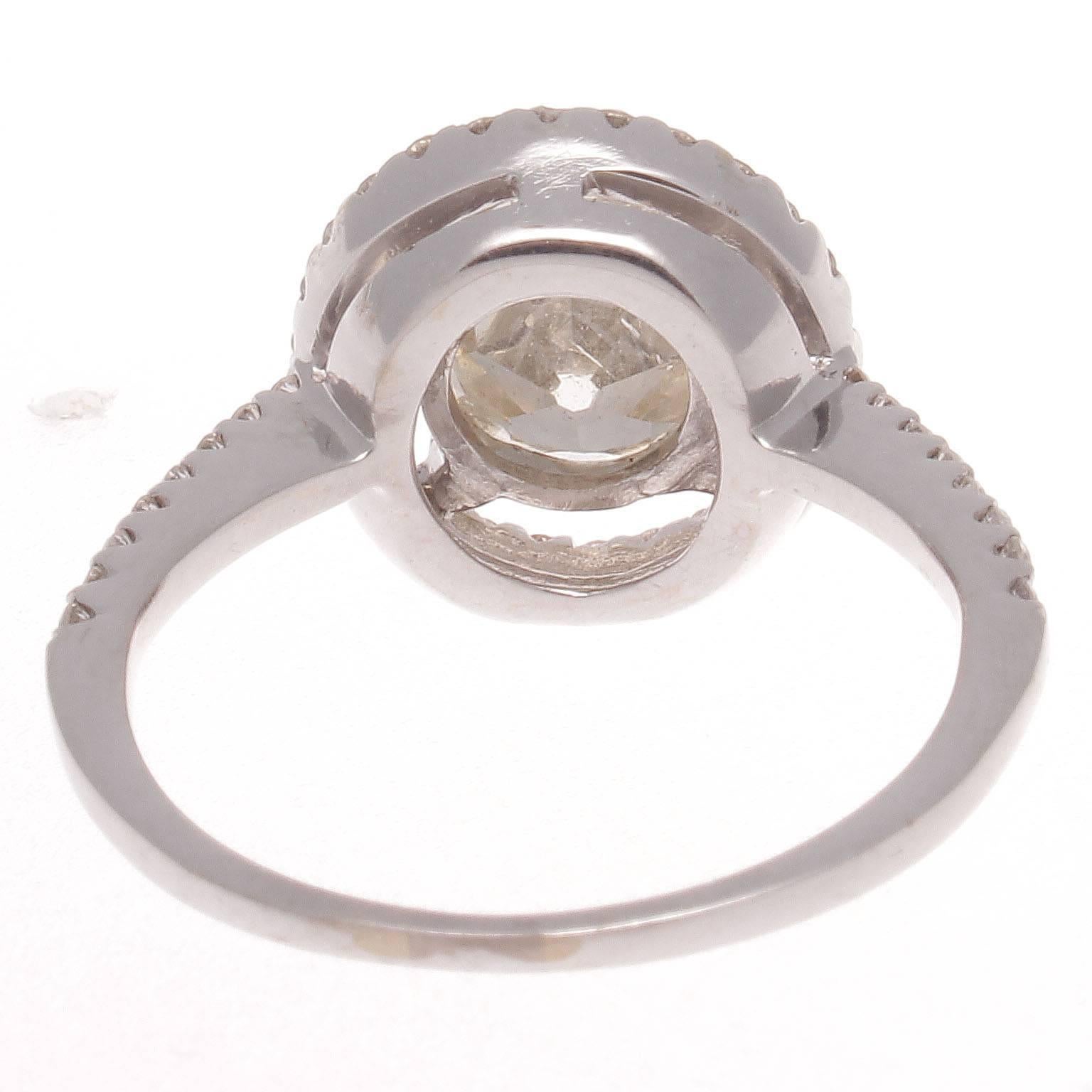 Modern 2.25 Carat Old European Cut Diamond Platinum Ring