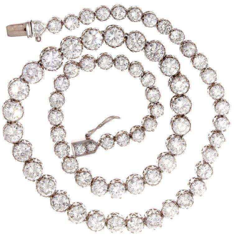 Art Deco 26.54 Carat Diamond Platinum Necklace