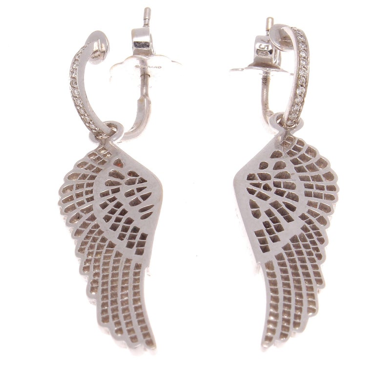 House Of Garrard Diamond Gold Angel Wing Earrings For Sale at 1stDibs