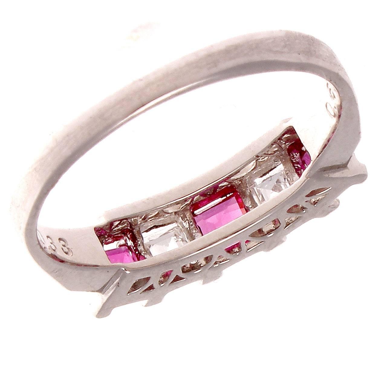 Ruby Diamond Platinum Ring In Excellent Condition In Beverly Hills, CA