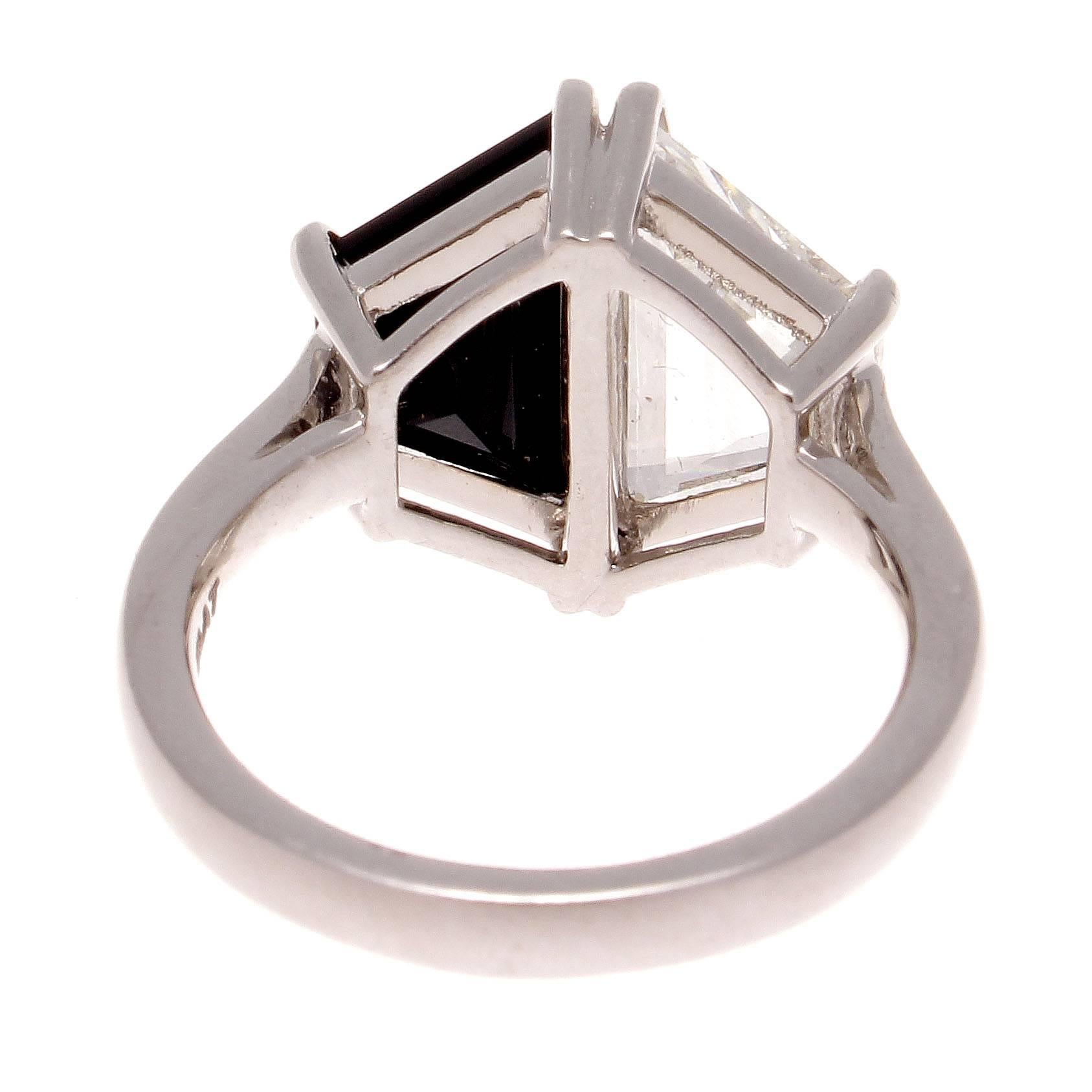 Women's GIA Certified 2.27 Carat Diamond Onyx Platinum Ring