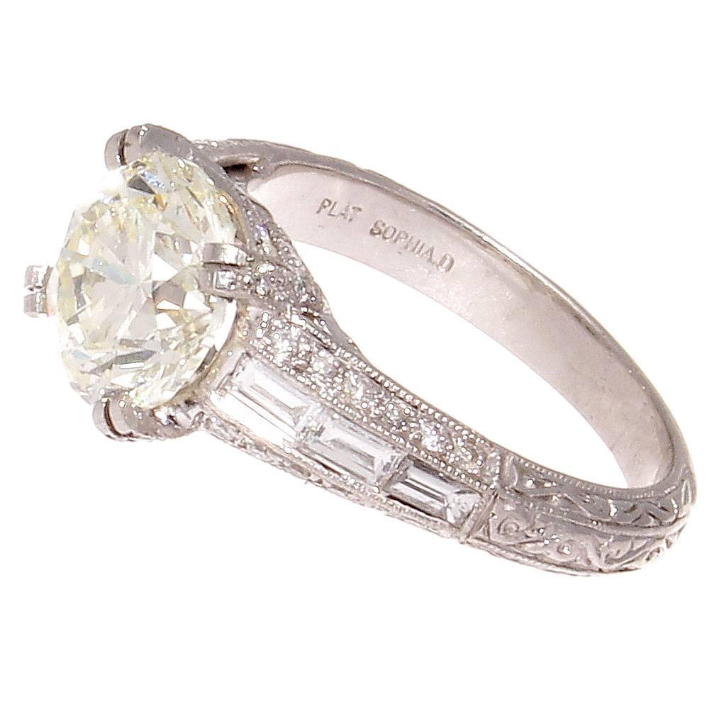 Art Deco Sophia D 2.40 Carat Diamond Platinum Engagement Ring