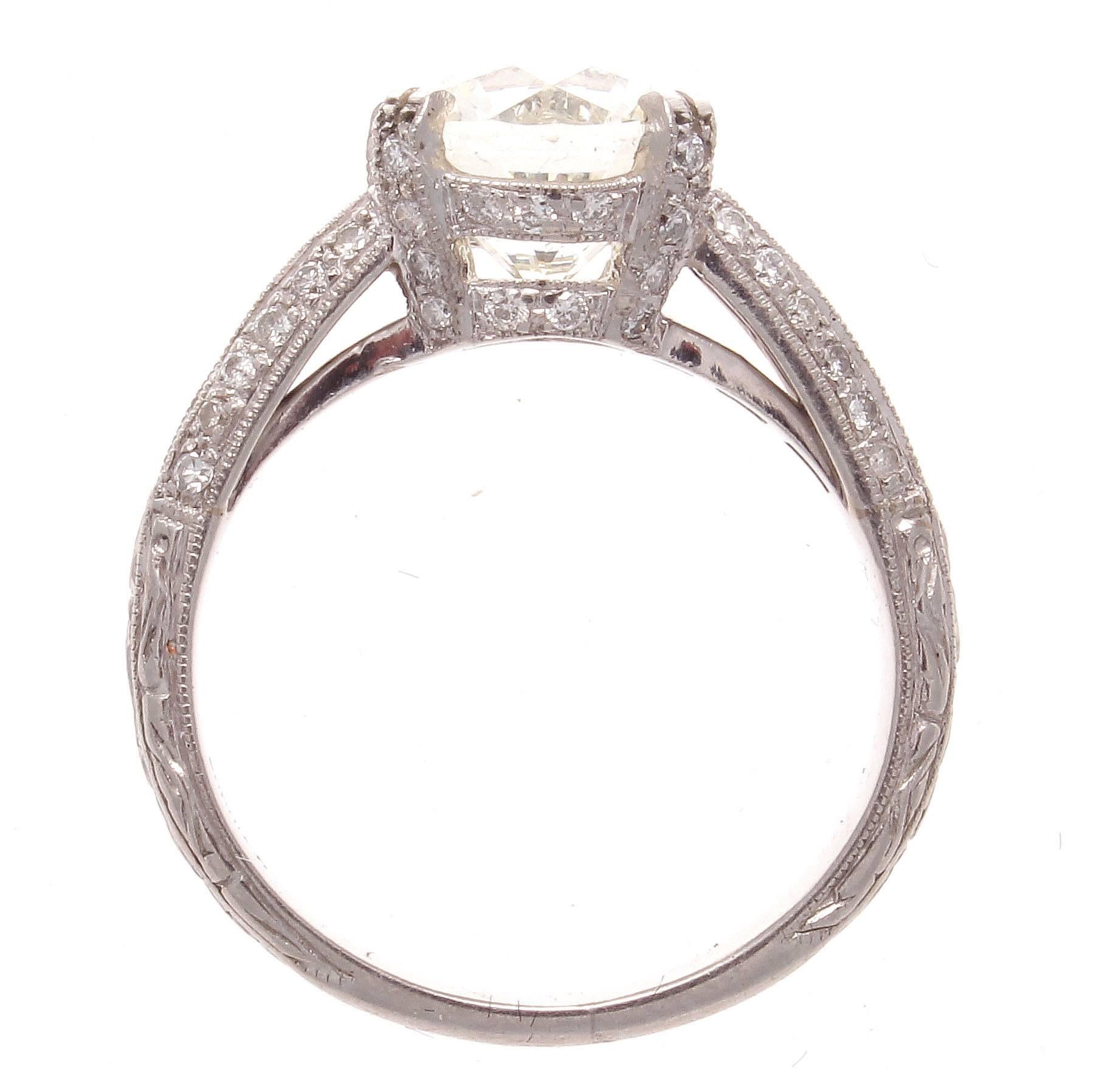 Sophia D 2.40 Carat Diamond Platinum Engagement Ring In Excellent Condition In Beverly Hills, CA