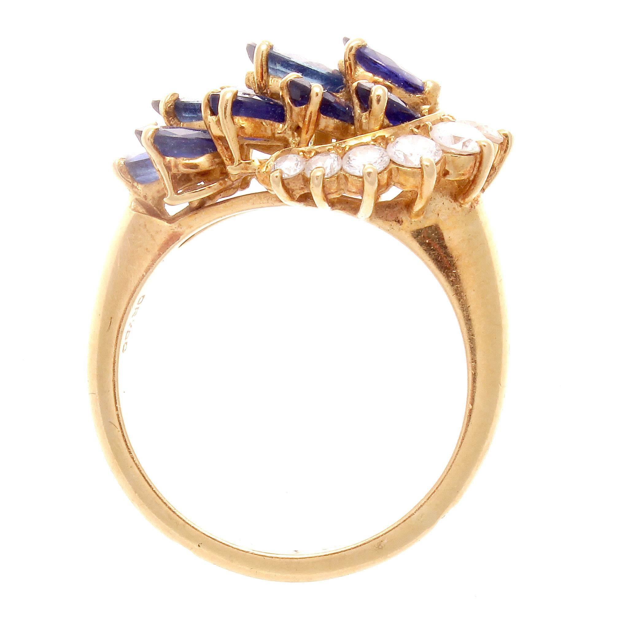 Modern Piaget Sapphire Diamond Gold Ring