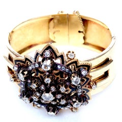 19th Century Victorian Diamond Enamel Gold Bracelet