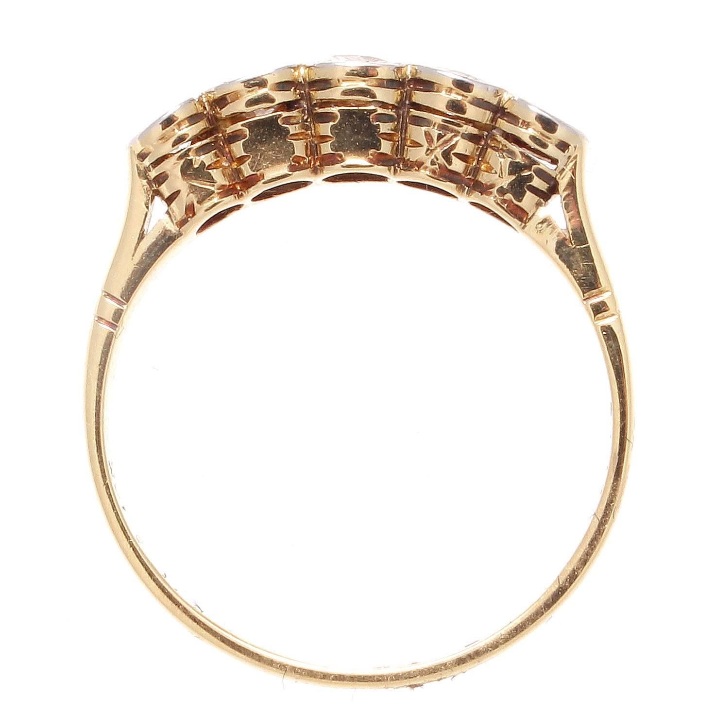 Belle Époque Five-Stone Diamond Gold Ring