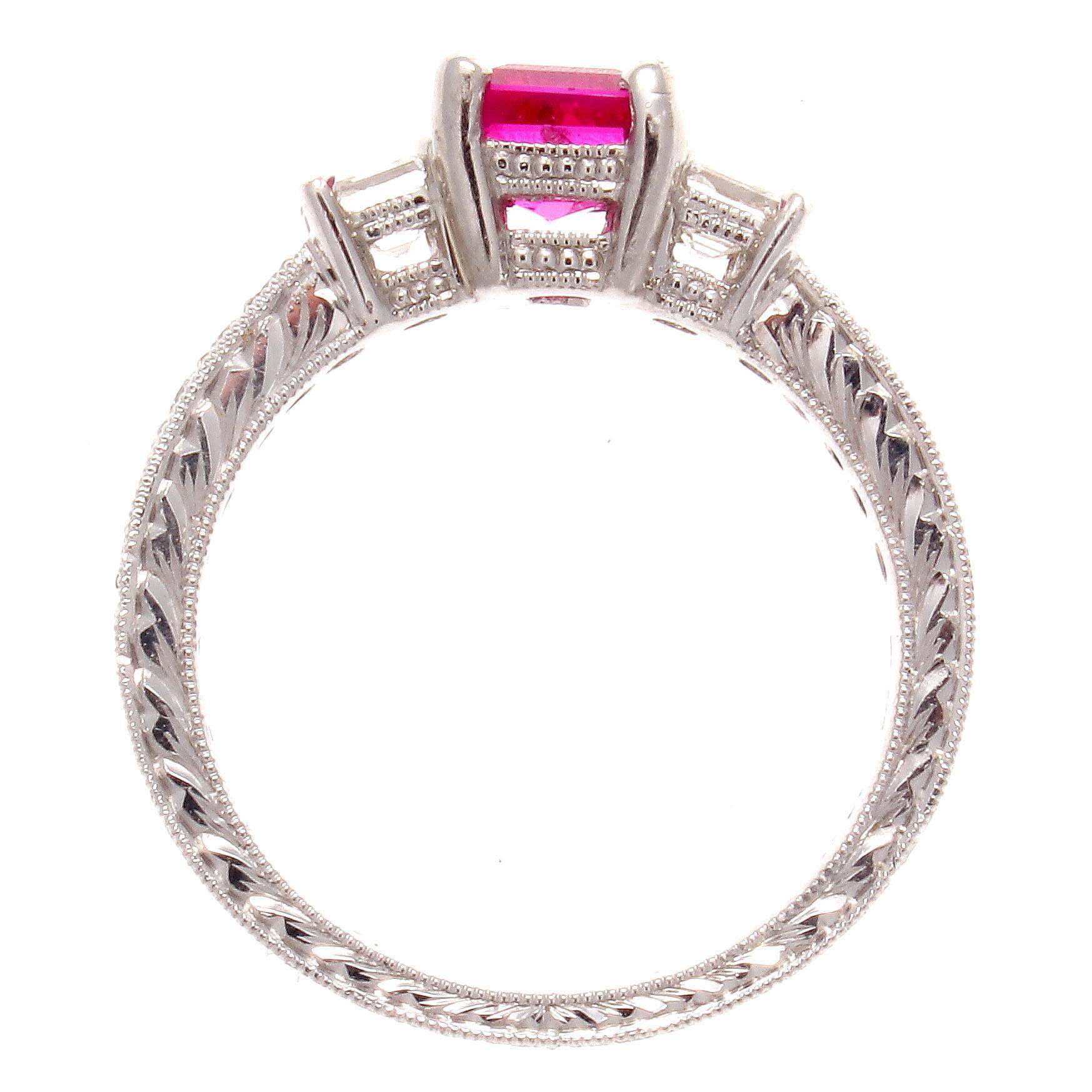 Modern 1.20 Carat Burma No Heat Sapphire Diamond Platinum Ring