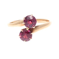 Vintage Garnet Gold Bypass Ring