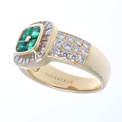 Boucheron Emerald Diamond Gold Ring