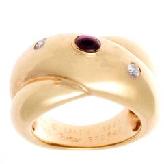 Cartier Colisee Ruby Diamond Gold Ring