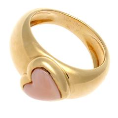 Van Cleef and Arpels Heart Shaped Coral Gold Ring