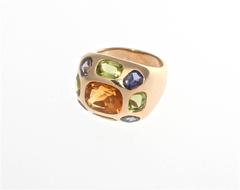 Chanel Baroque Citrine Peridot Tanzanite Gold Ring