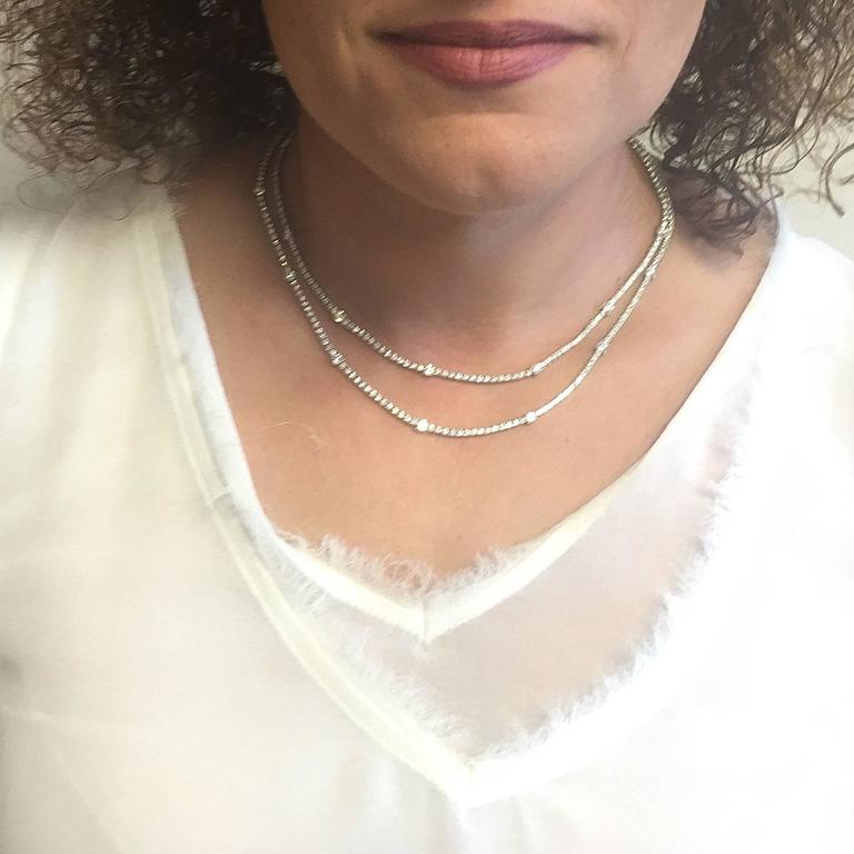 Diamond Double Strand Gold Necklace at 1stdibs