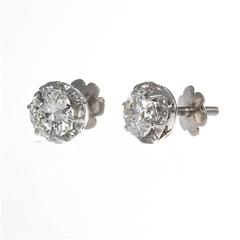 Diamond Platinum Stud Earrings