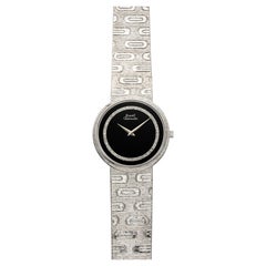 Vintage 1975 Piaget Tuxedo 12343A15 18K White Gold Onyx Diamond Dial Auto 34mm