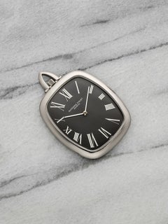 Montre de poche Audemars Piguet vintage des années 1960, en or blanc 18 carats, cadran romain gris, remontage manuel, 25 mm