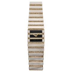 Vintage 1980s Piaget Polo 7131 C705 18K WG & YG Diamond Gadroon Dial Quartz 25mm