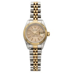 Vintage 1993 Rolex Lady Datejust 69173 Two-Tone Champagne Tapestry Auto 26mm