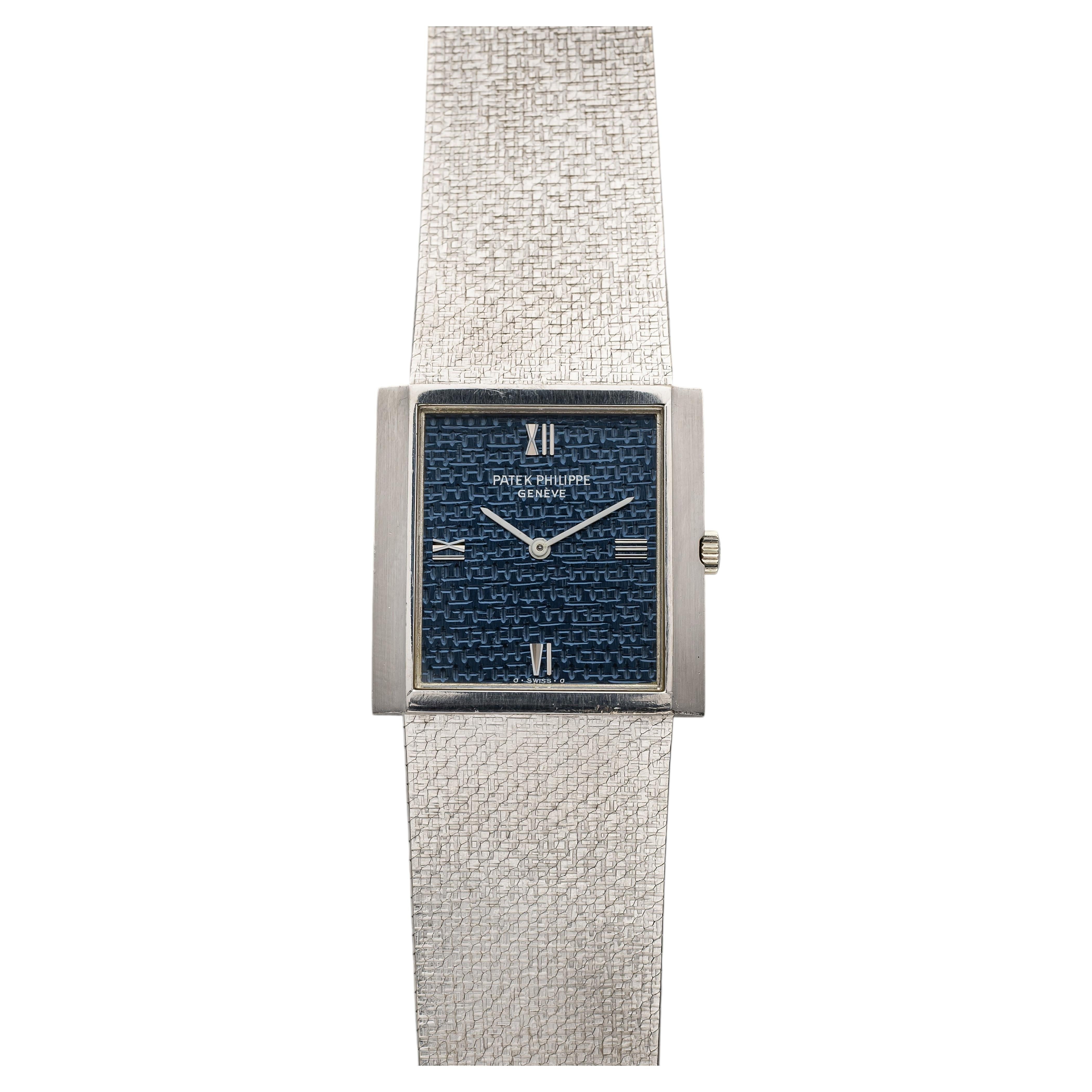Patek Philippe 3491/3G - Oro blanco de 18 quilates con esfera azul de lino en venta