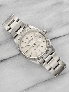 Vintage 1991 Rolex Datejust 16220 Stainles Steel Silver Linen Dial Auto 36mm