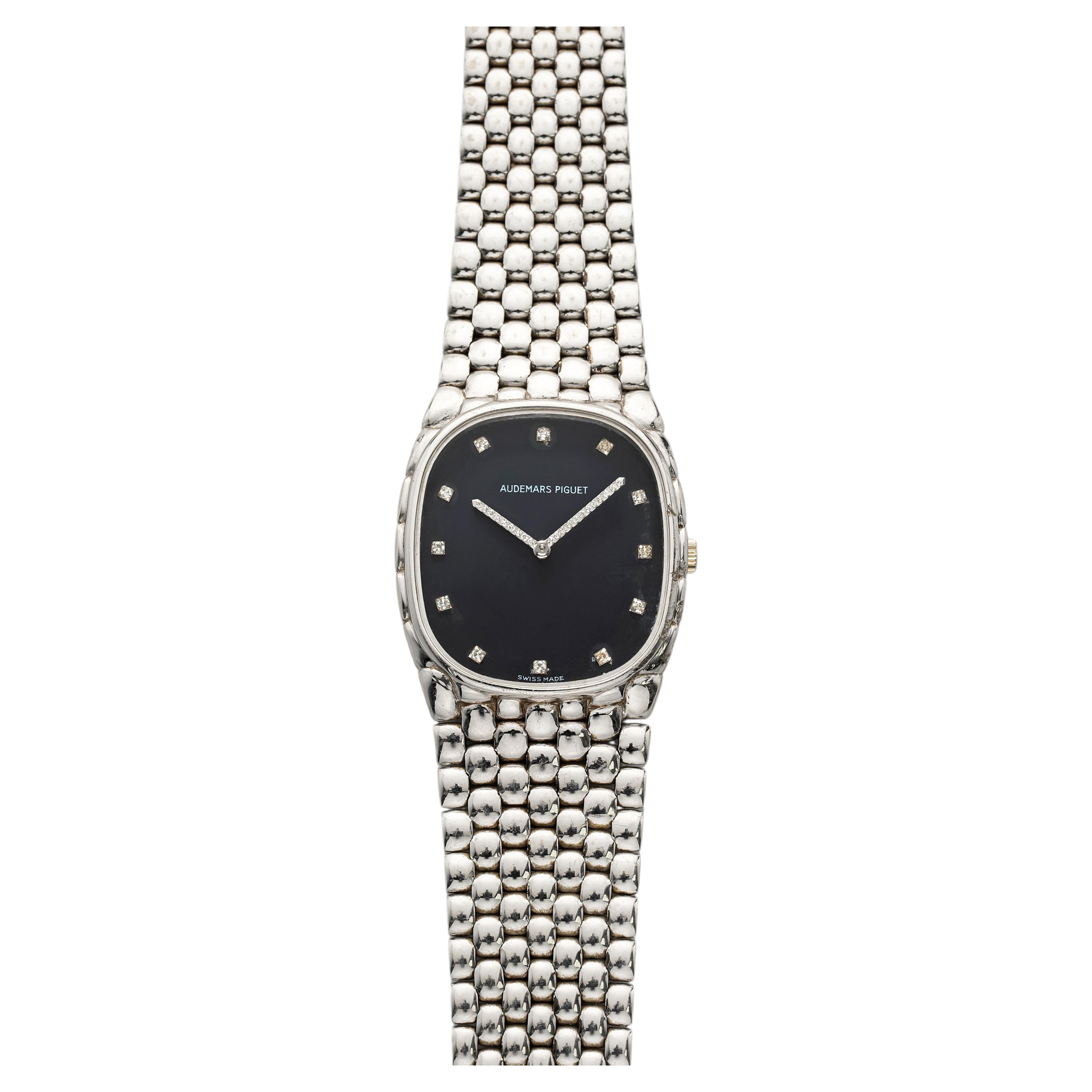 Vintage 1980s Audemars Piguet Cobra 18K White Gold Diamond Dial Manual 26mm