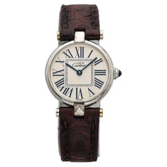 Vintage 1990s Cartier Lady Must Vendome 1850 Sterling Silver Roman Quartz 24mm