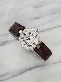 Vintage 1990s Cartier Lady Must Vendome 1850 Sterling Silver Roman Quartz 24mm